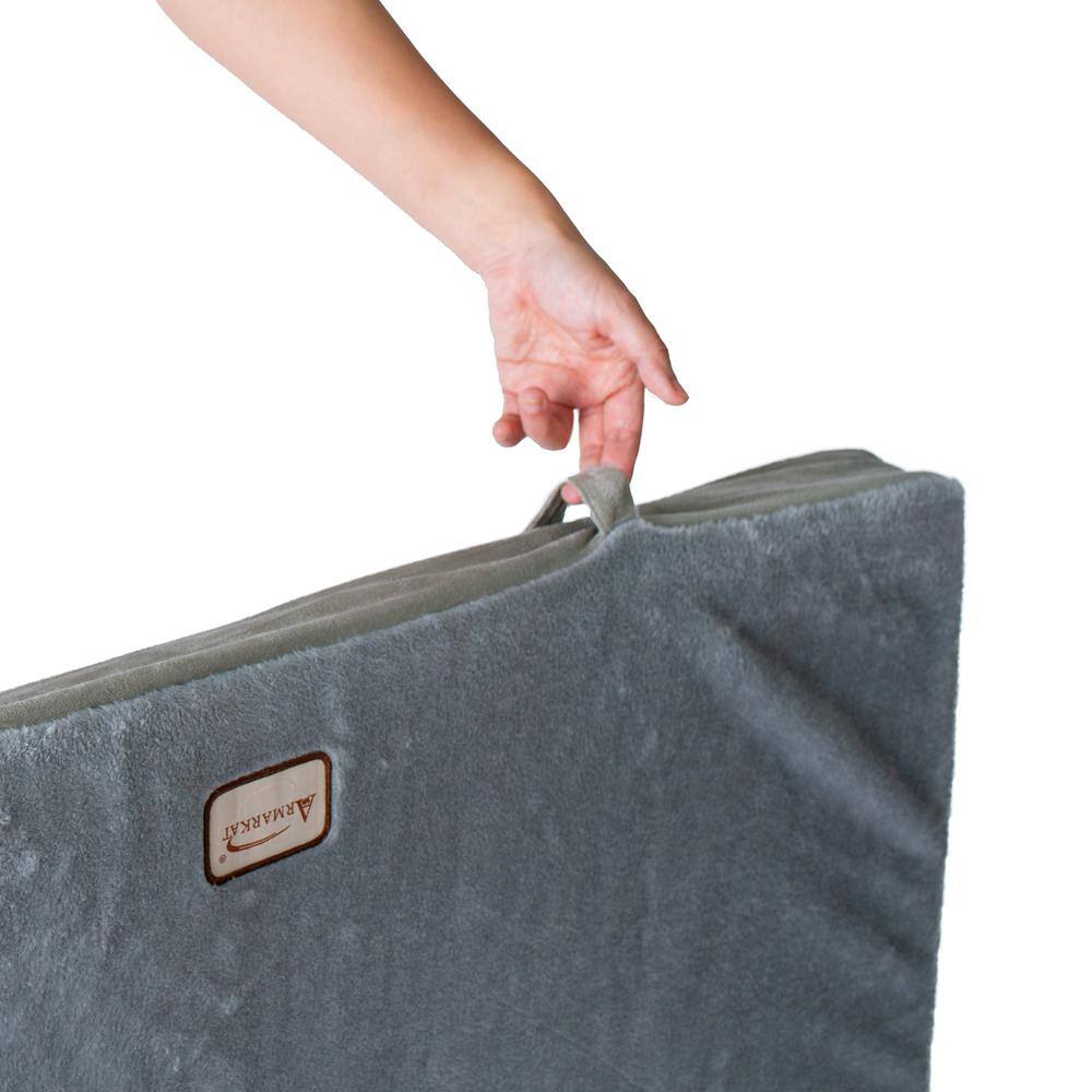 Left. Armarkat - Large Memory Foam Orthopedic Pet Bed Mat In Gray and Sage Green - Green.