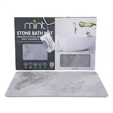 mint STONE BATH MAT MADE FROM 100% NATURAL DIATO NE HIGHLY ABSORBENT & C STONE mint BATH MAT ECO FRIENDLY W WUMEN OWNED - I - . I I -- - - O i M. . a 24"x 15"