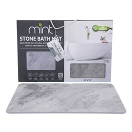 J&V TEXTILES - 24'' x 15'' Diatomaceous Quick-Drying Stone Bath Mat - GREY MARBLE