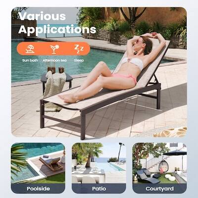 Various Applications  
Sun bath  
Afternoon tea  
Sleep  
Poolside  
Patio  
Courtyard