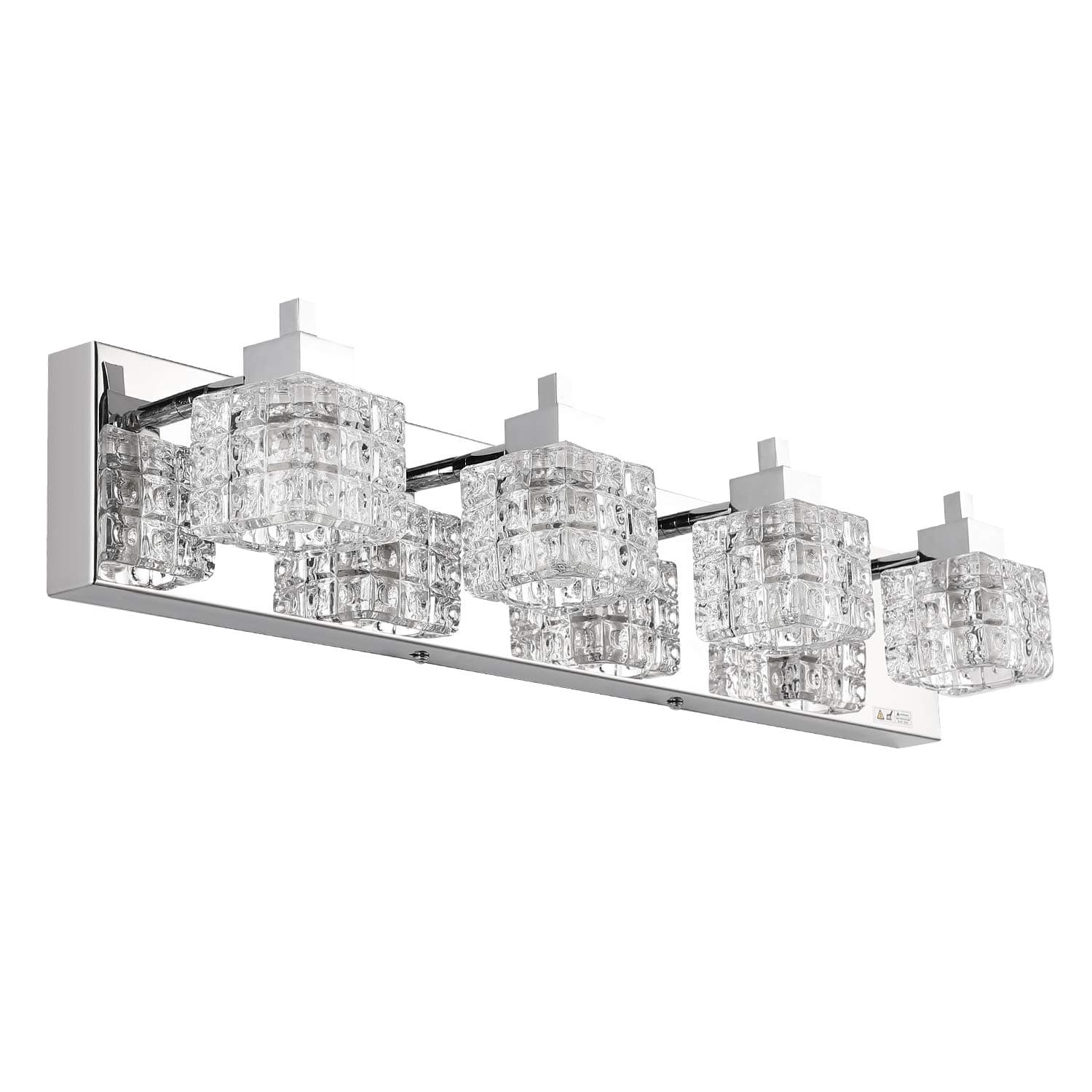 Earthley Blooms - Bathroom Vanity Light Fixtures Crystal Fixture Modern Lights Over Mirror 4 For Bath Room Material: Stainless - Silver-4-Lights