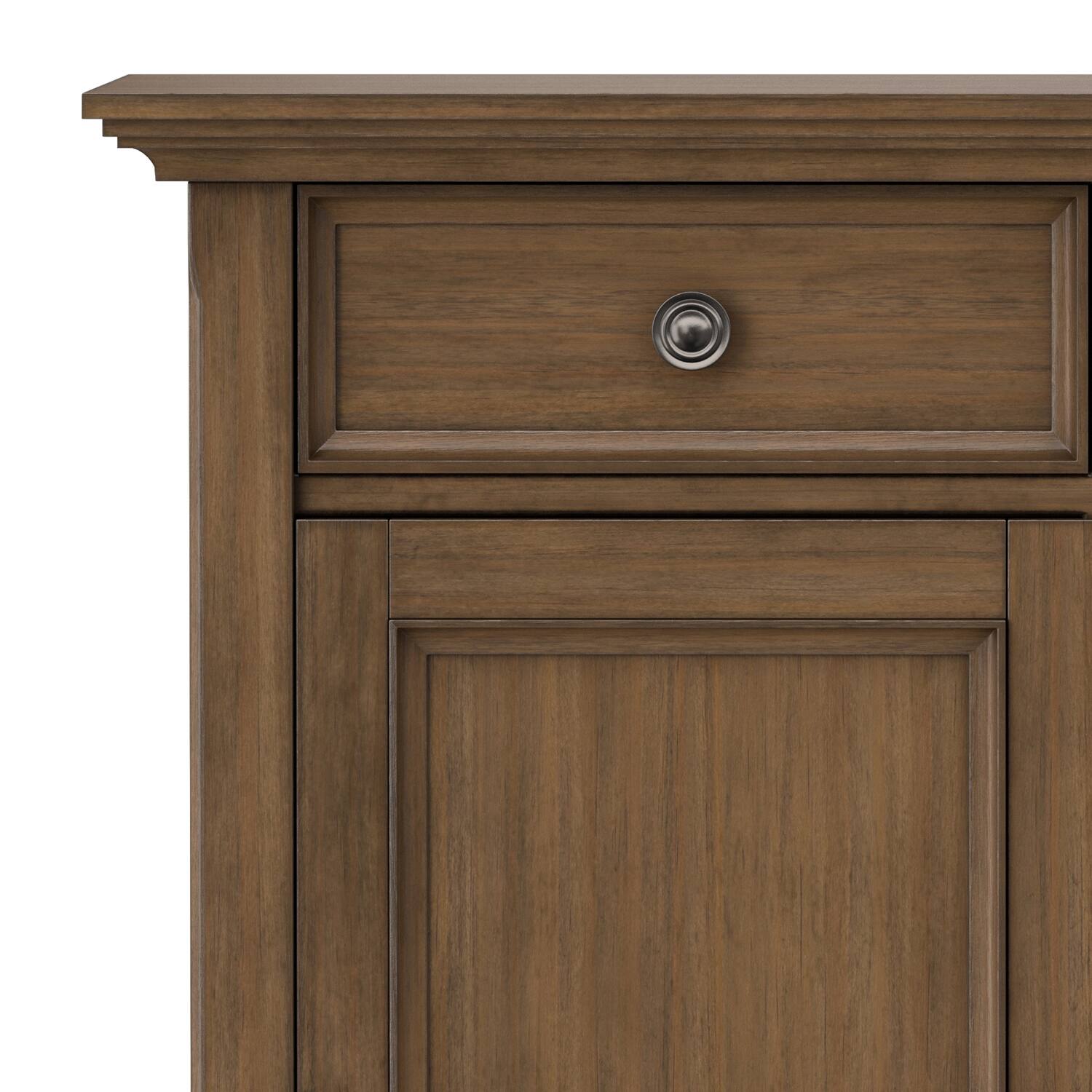 Alt View 6. Simpli Home - Amherst 36 inch Wide Solid Wood Transitional Entryway Storage Cabinet in Rustic Natural Aged Brown - Rusted Natural Aged Brown.