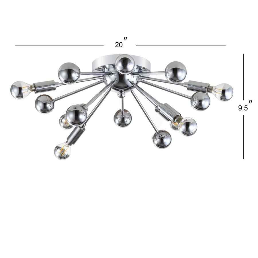Jonathan Y Copernicus 20" 7 Light Metal LED Flush Mount Chrome - Best Buy