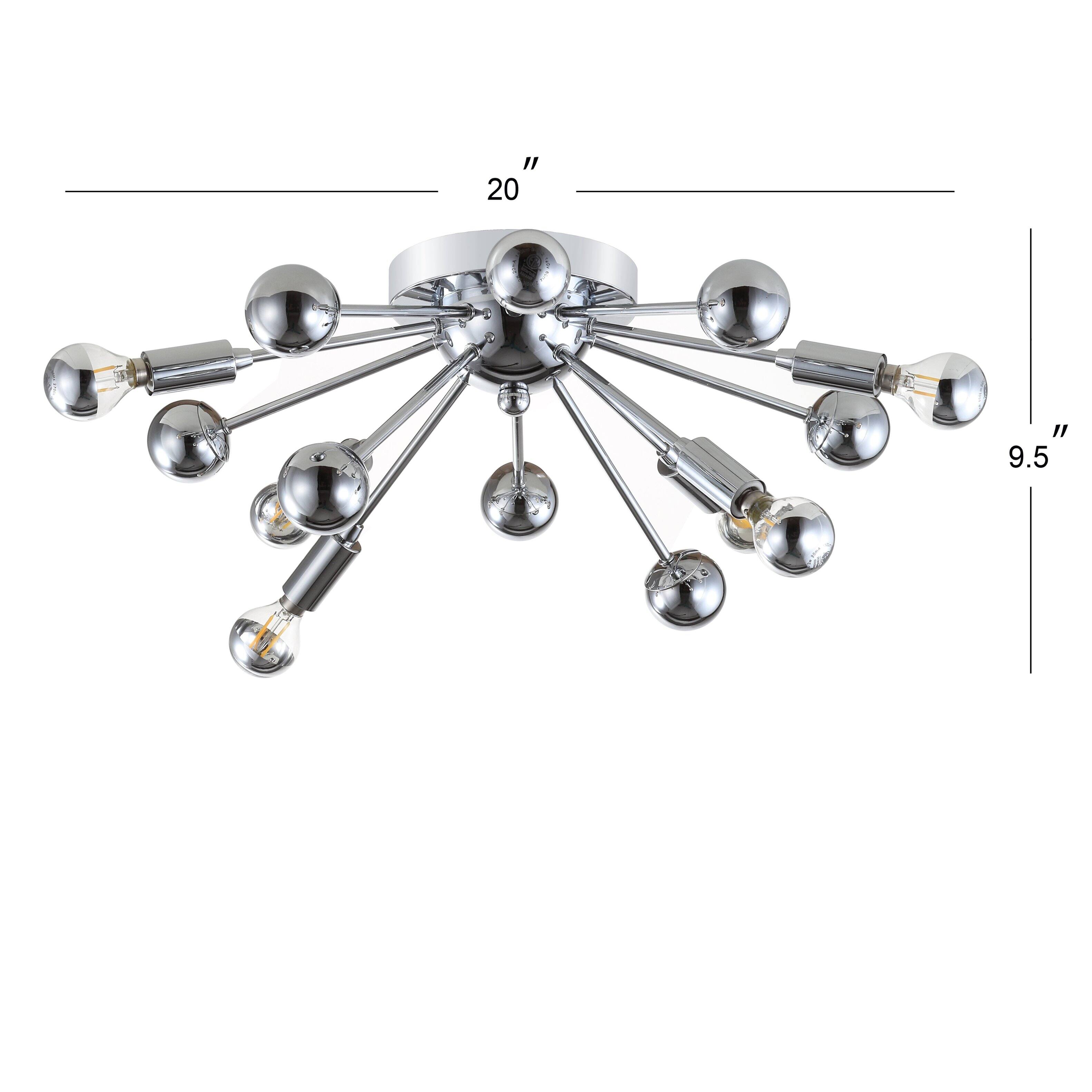 Jonathan Y Copernicus 20" 7 Light Metal LED Flush Mount Chrome - Best Buy