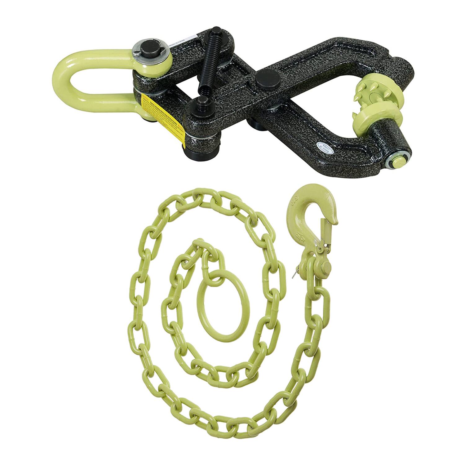Front. Brush Grubber - Brush Grubber BG-08 Steel HD Brush Root Puller Remover Tool and Tugger Chain - Green.