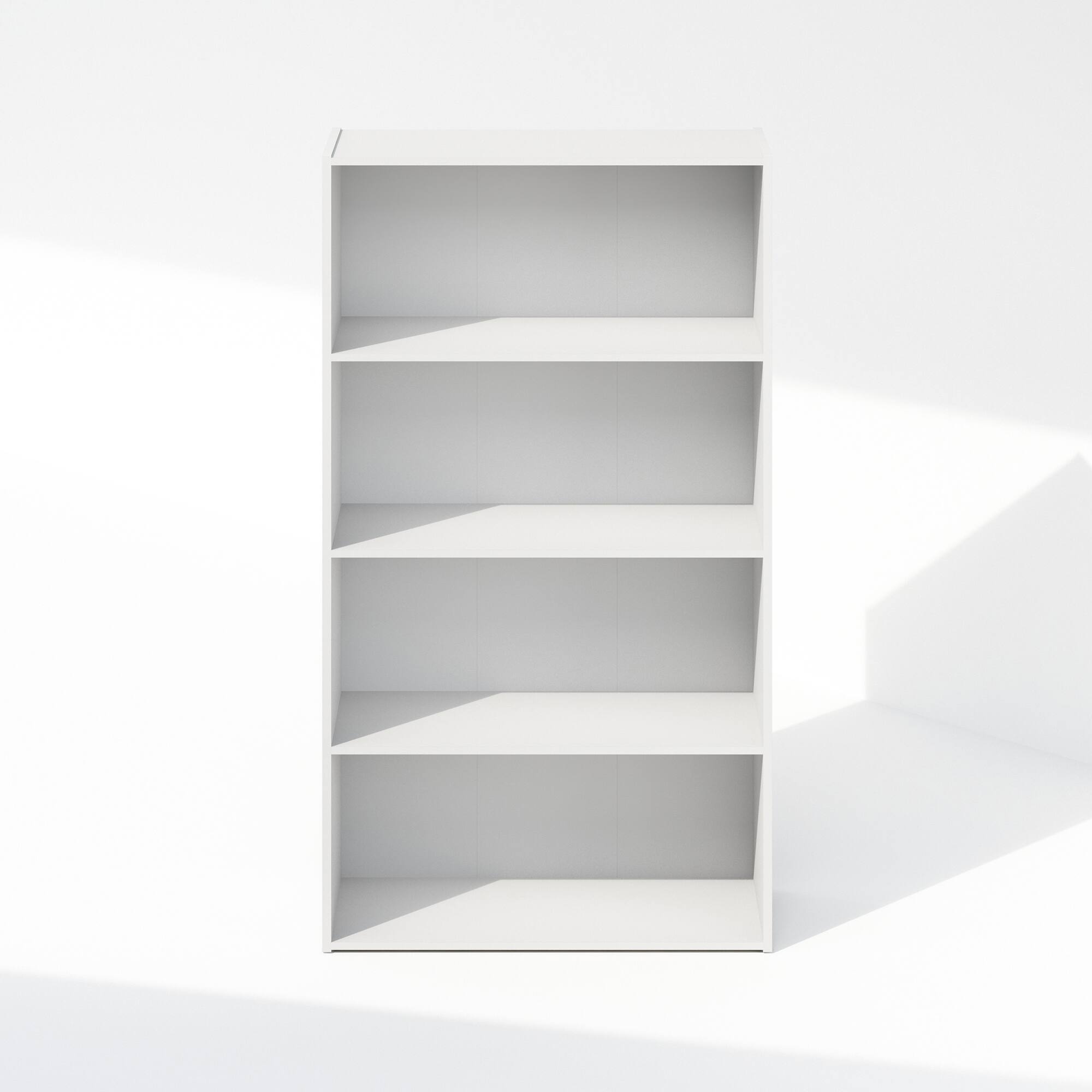 Alt View 2. Furinno - Reed 4-Tier Multipurpose Open Shelf Clothing & Closet Storage Organization - White.