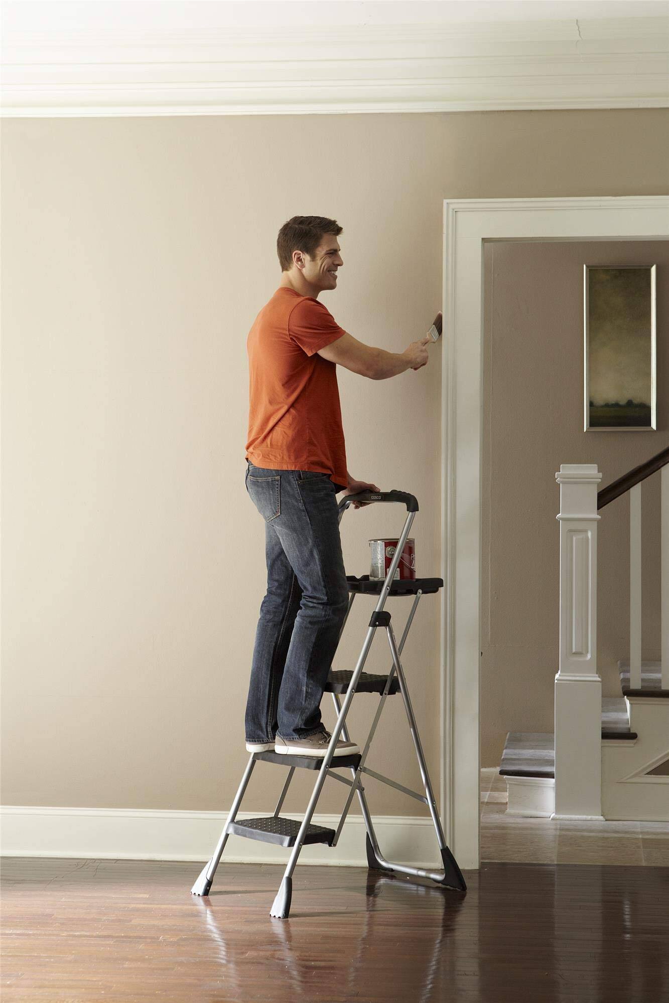 Alt View 5. Cosco - Three Step Max Steel Work Platform - Black.