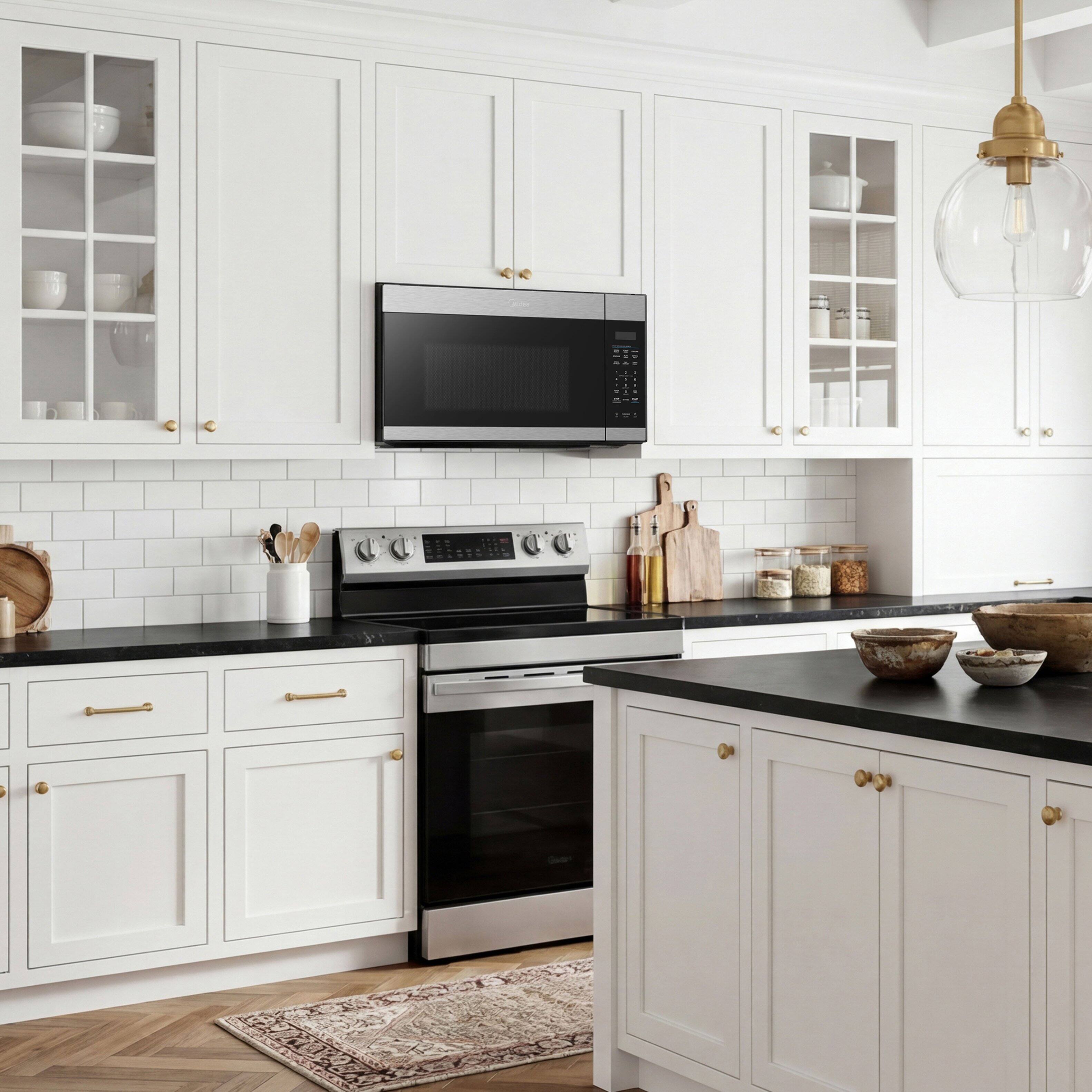 Alt View 12. Midea - 1.9 cu. ft. Over-the-Range Microwave with QuietClose™ Door, EasyInstall™, Zero Clearance Door - Stainless Steel.