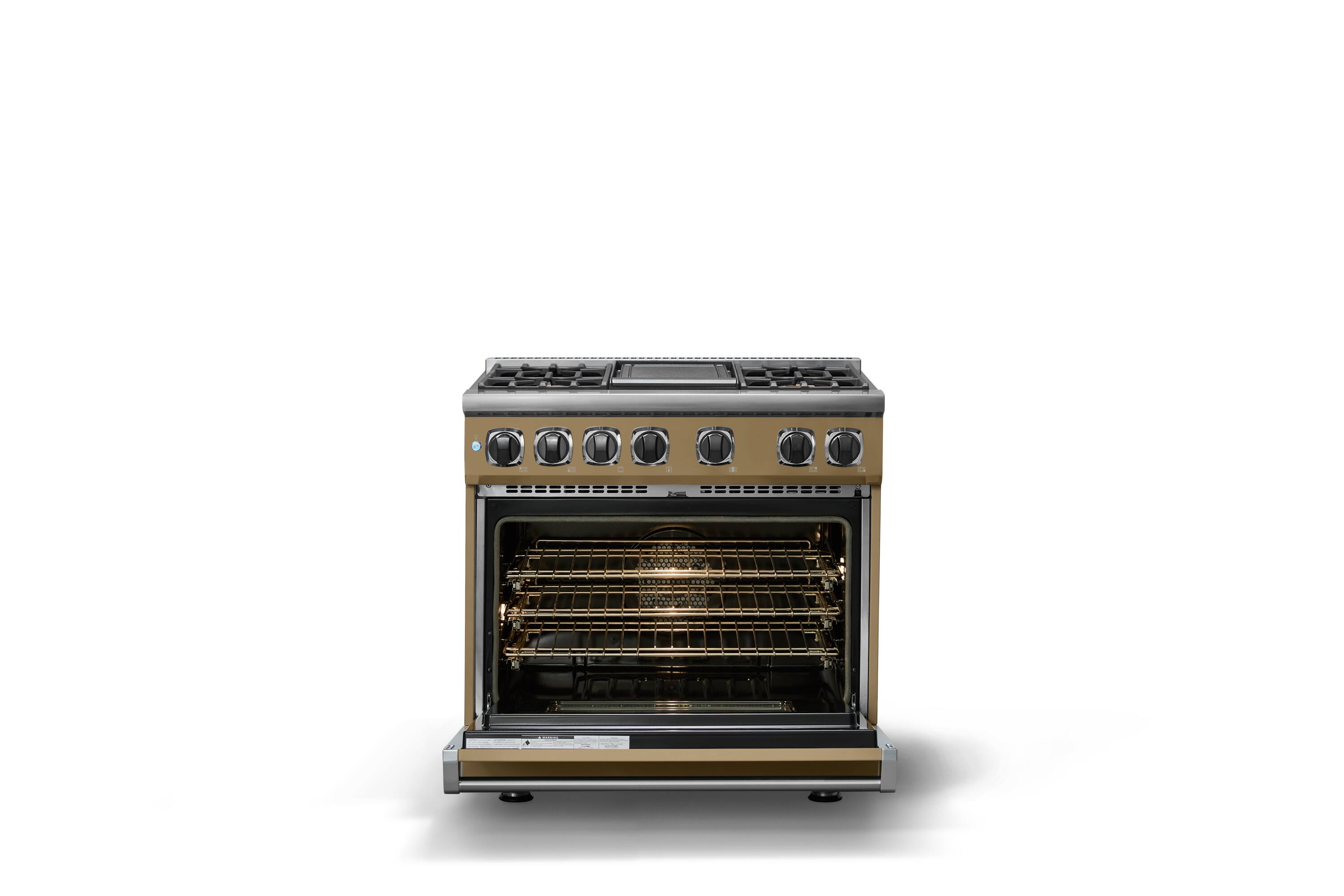 Alt View 2. Viking - 36"W. 5.6 Cu. Ft. 7S Self-Clean LP Dual Fuel Range-Golden Hour - Golden Hour.