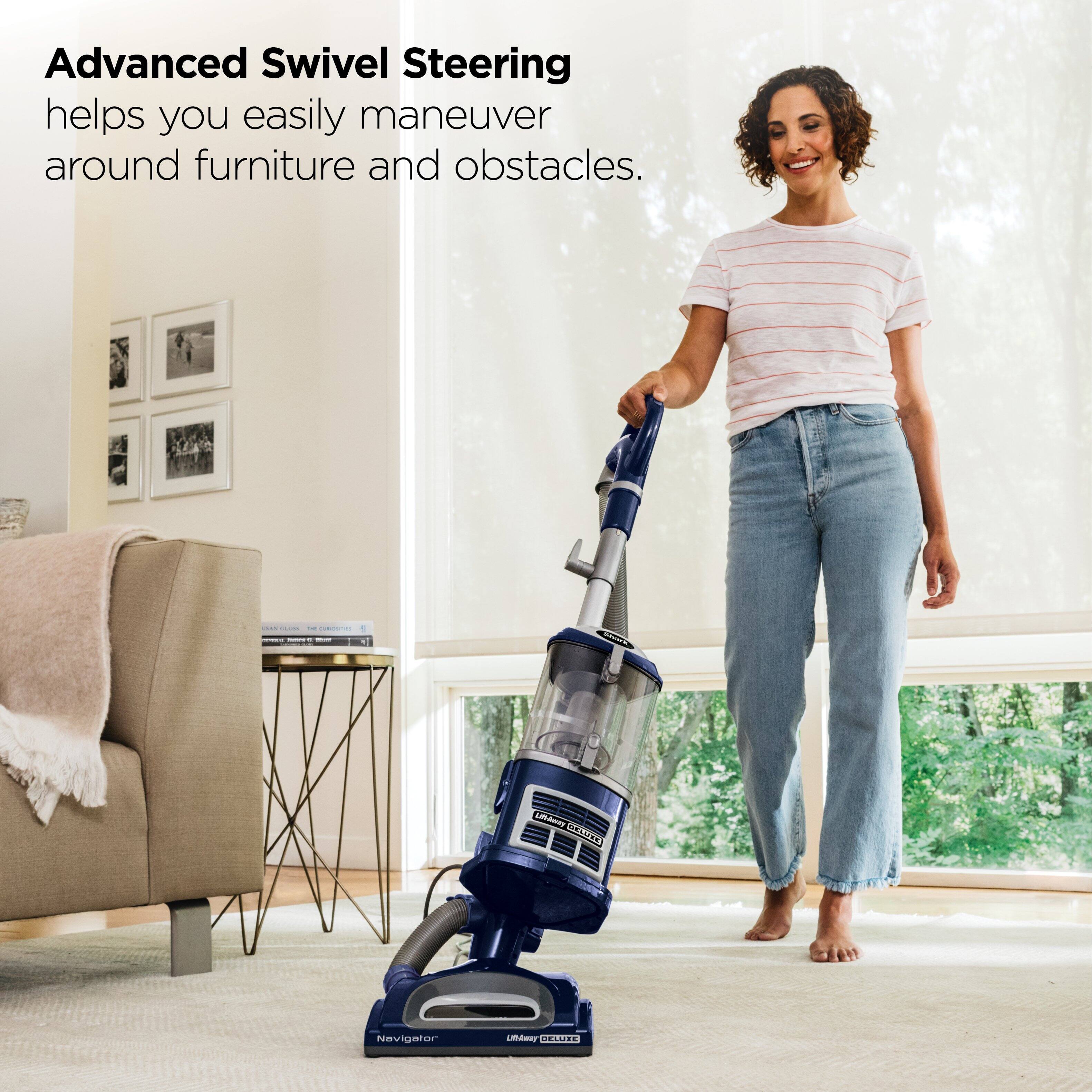 Advanced Swivel Steering helps you easily maneuver around furniture and obstacles.