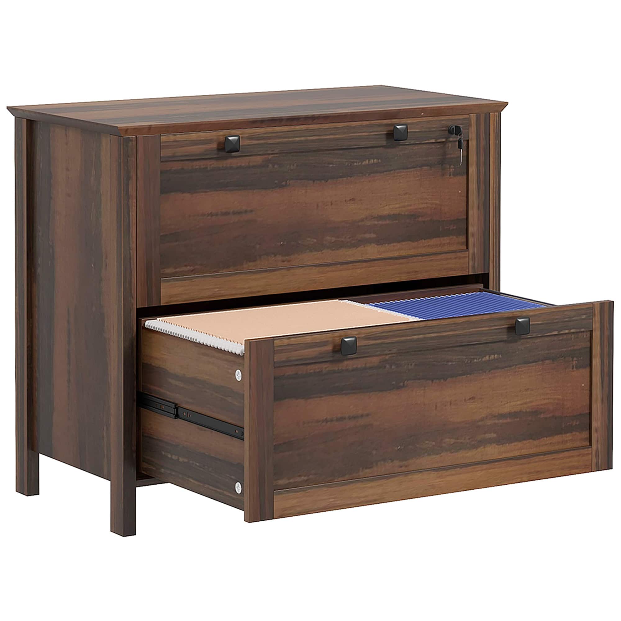 Homcom - File Cabinet, 2 Drawer Filing Cabinet with Adjustable Hanging Bar for Letter