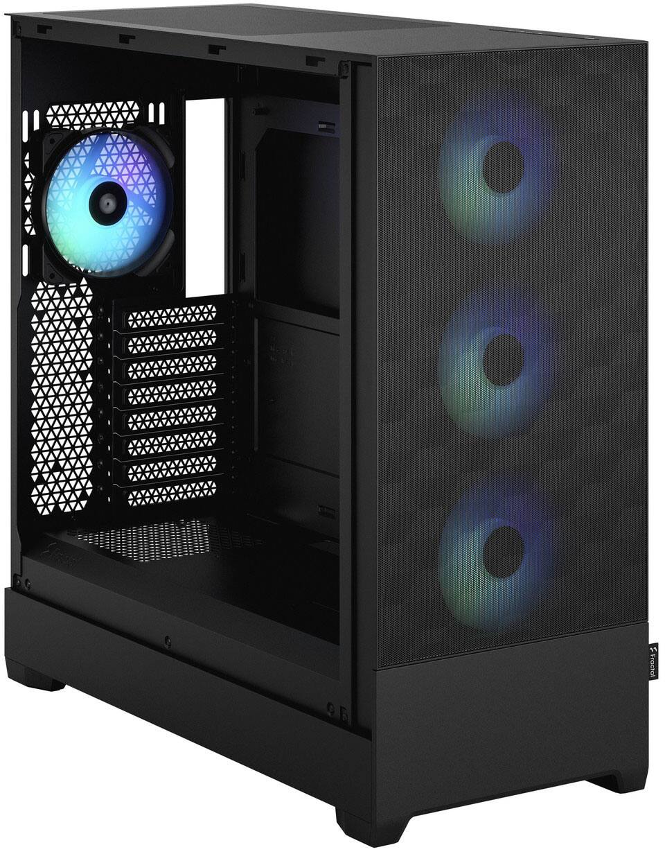 Alt View 5. Fractal Design - Pop XL Air EATX, ATX, microATX, Mini-ITX RGB Black Chassis Tempered Glass Clear Tint Mid Tower PC Case - Black.