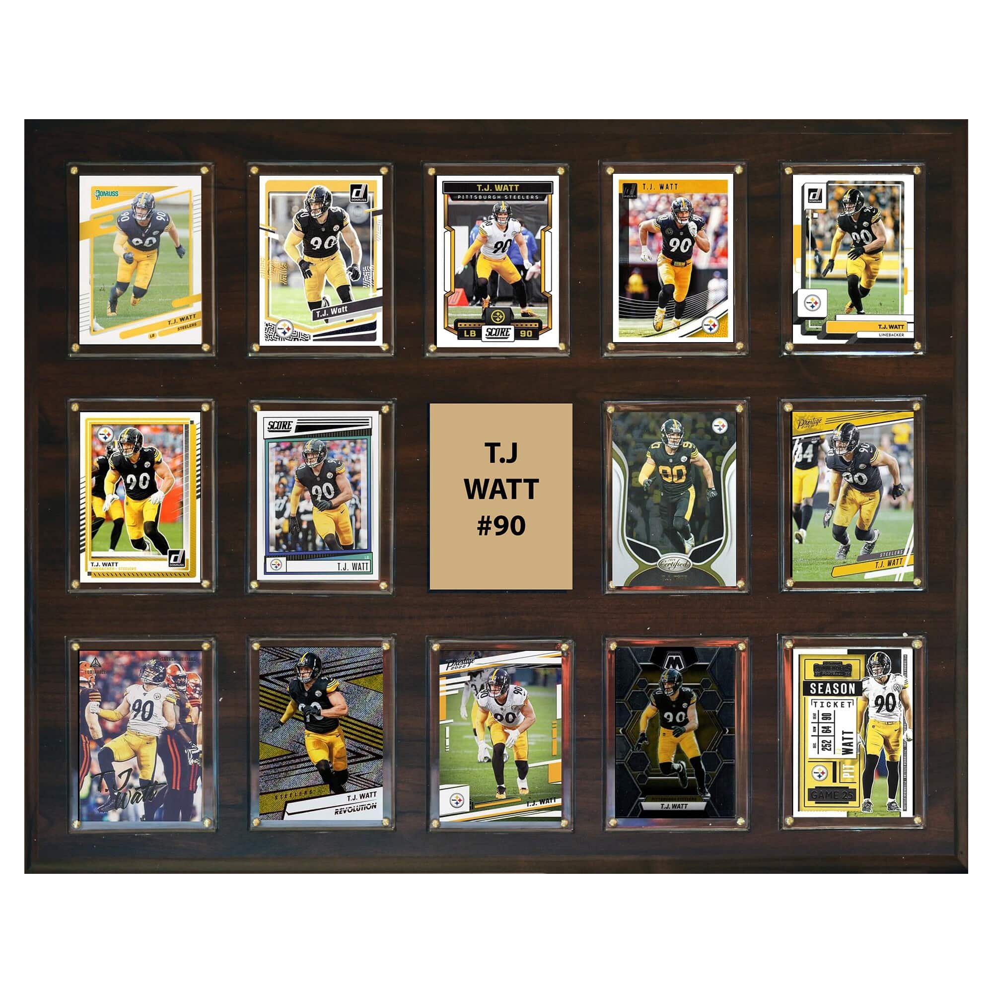 "C&I Collectibles - T.J. Watt Pittsburgh Steelers 16"" x 20"" Trading Card Plaque - Multicolor" price history on PriceWatchPro