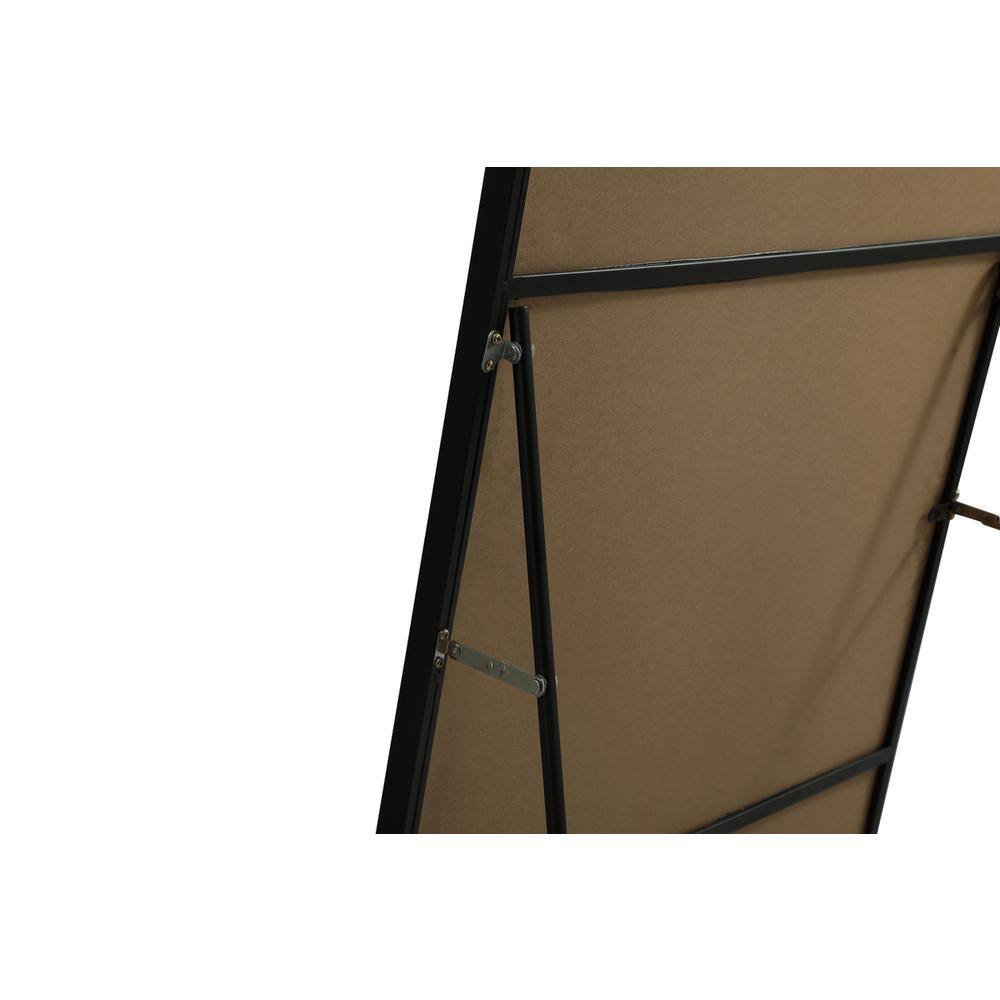 Back. Elegant Decor - Metal Frame Rectangle Full Length Mirror 30x60 Inch in Black - Black.
