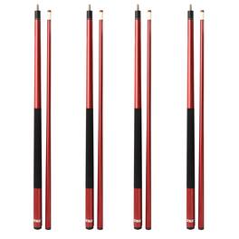 GSE Games & Sports Expert - Set of 4 Matte Fiberglass Graphite Composite Billiard Pool Cue Stick - 18/19/20/21oz Each - Red