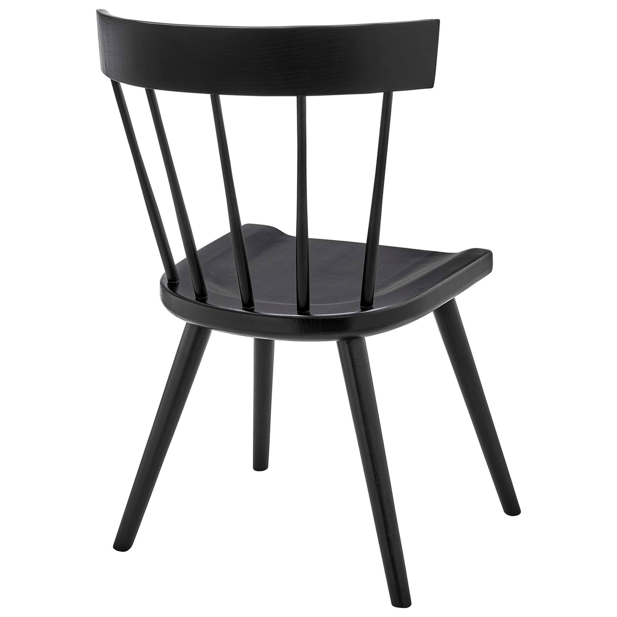 Alt View 3. Modway - Sutter Wood Dining Side Chair Set of 2 by Modway - Black.
