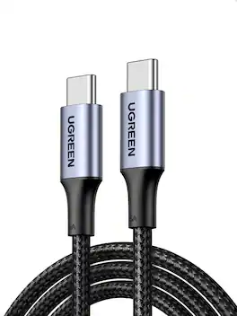 UGREEN - USB-C to USB-C Cable, 240W Type-C Fast Charging Cable for MacBooks, iPads, iPhones, 6.6FT Braided Nylon Cord - Black