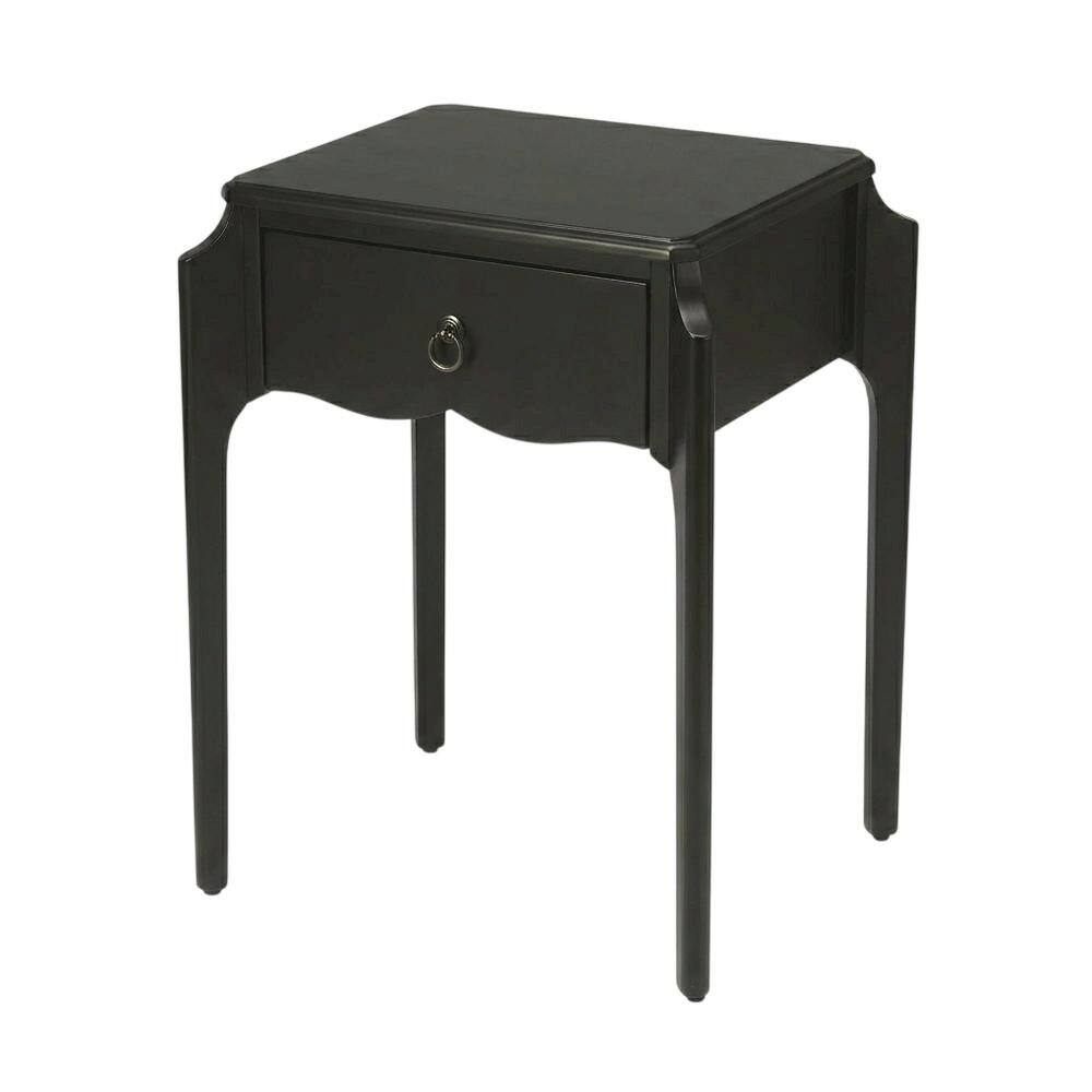 Alt View 8. Starlight Canyon Home - 1-Drawer Nightstand with Distressed Finish - Black.