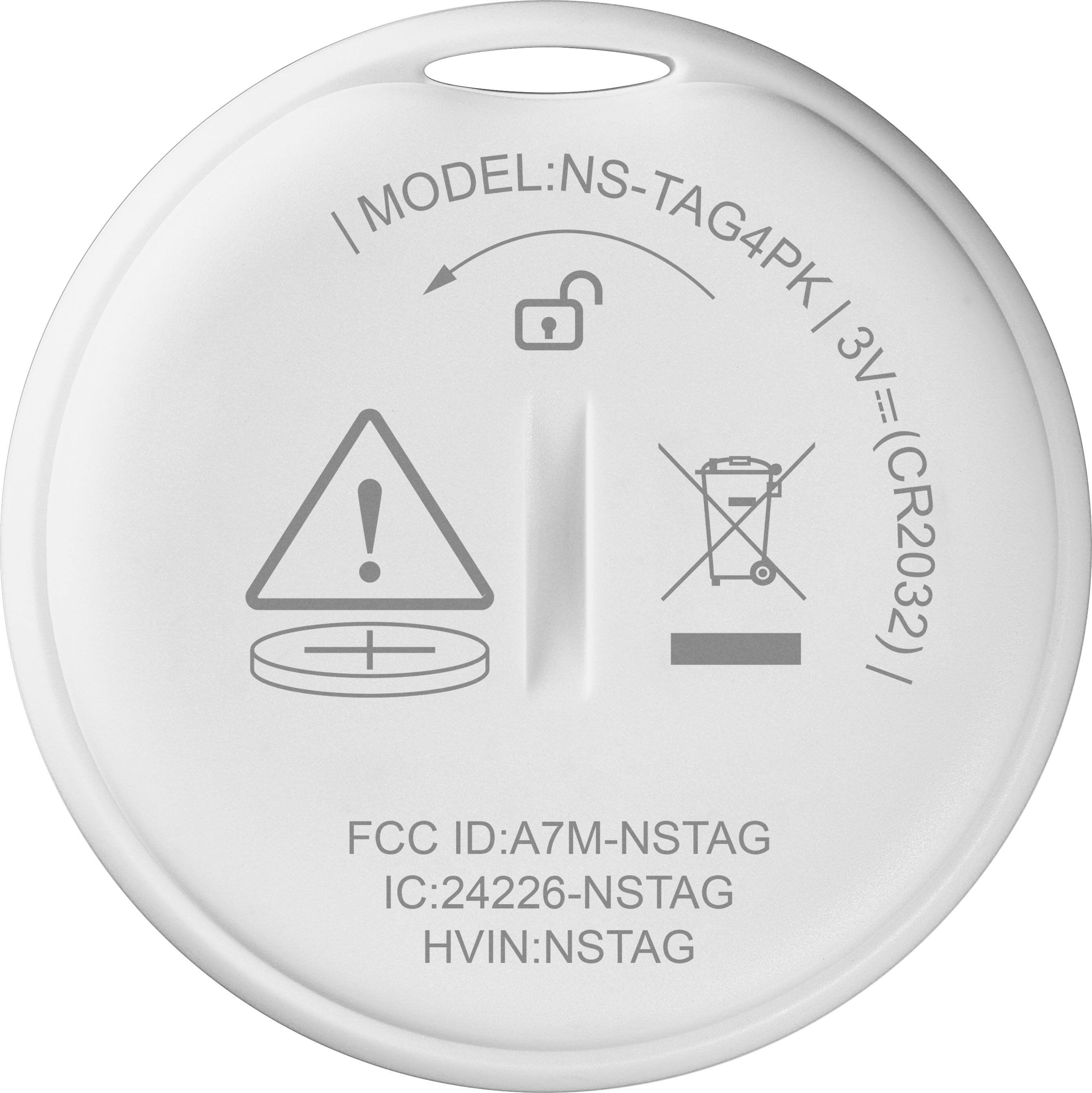 MODEL: NS-TAG4PK / 3V (CR2032)  
FCC ID: A7M-NSTAG  
IC: 24226-NSTAG  
HVIN: NSTAG