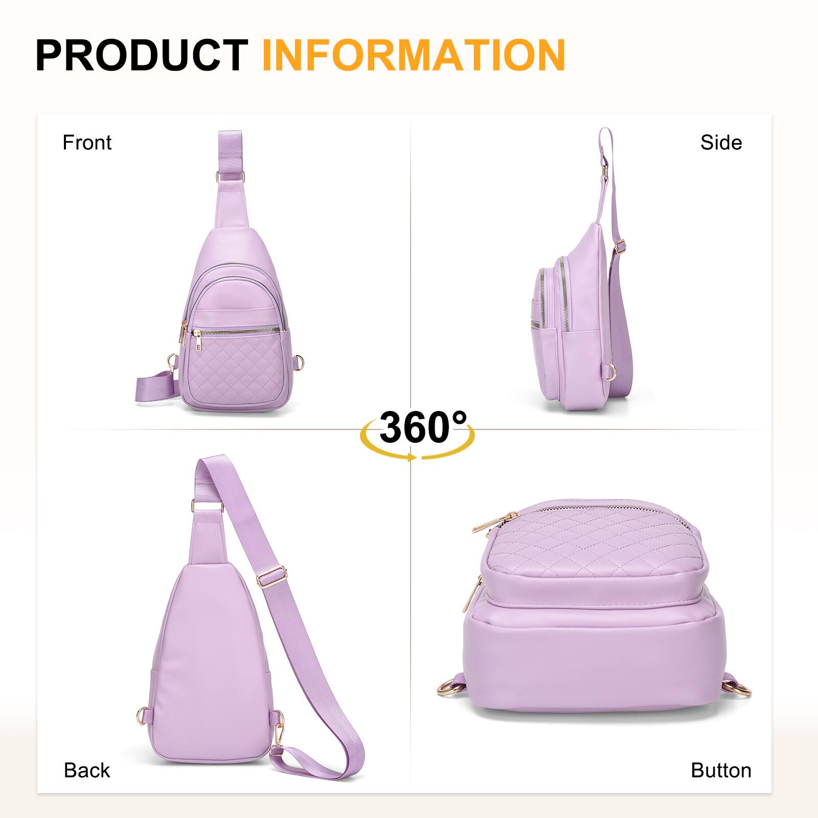 PRODUCT INFORMATION

Front

Side

Back

Button

360°