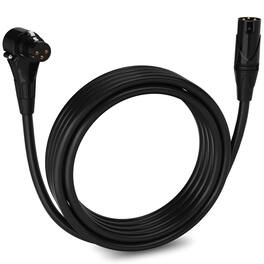 Lyxpro - 15 Ft Right Angle XLR Cable, Female to Male, 3 Pin Microphone Cable - Black