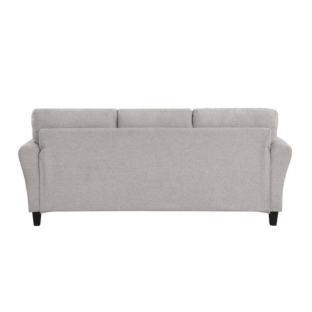 Angle. Starlight Canyon Home - Sand Color Upholstered 3 Seater Couch, Elegant Small Sofa Couch for Living Rooms - Sand.