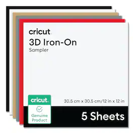 Cricut - 3D Iron-On, Bold Sampler 12 in x 12 in (5 ct)