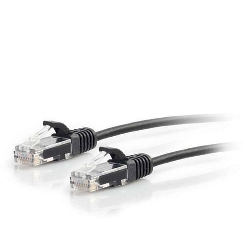 Front. C2G - 757120011026 3-feet CAT6 Slim Ethernet Network Patch Cable - Snagless - Unshielded (UTP) - 1x RJ-45 Male - 1x RJ-45 Male - Black.