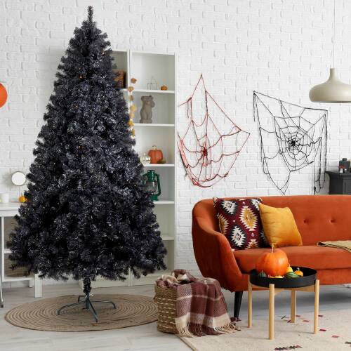 Alt View 8. Winado - 7.5 FT Artificial Black Christmas Tree with 400 Lights, Ornaments for Indoor / Outdoor Holiday Decoration - Black.