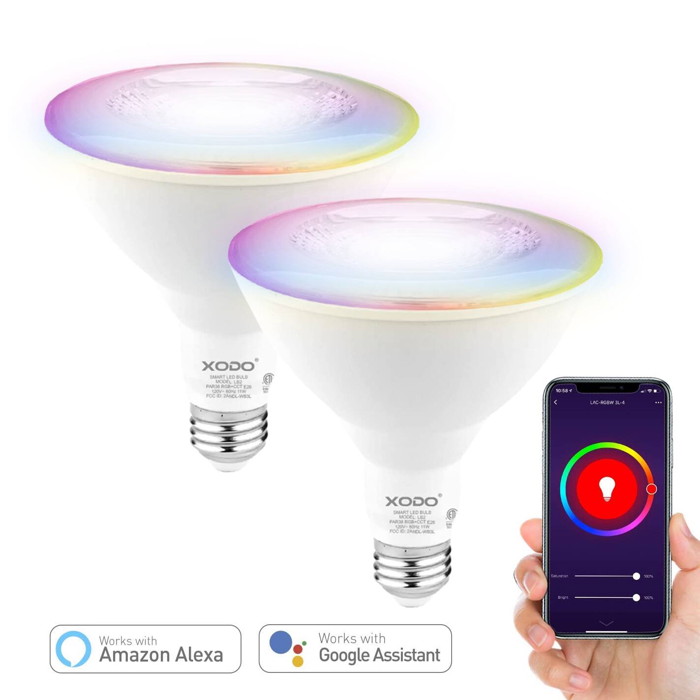 XODO SMART LED BULB  
Works with Amazon Alexa  
Works with Google Assistant