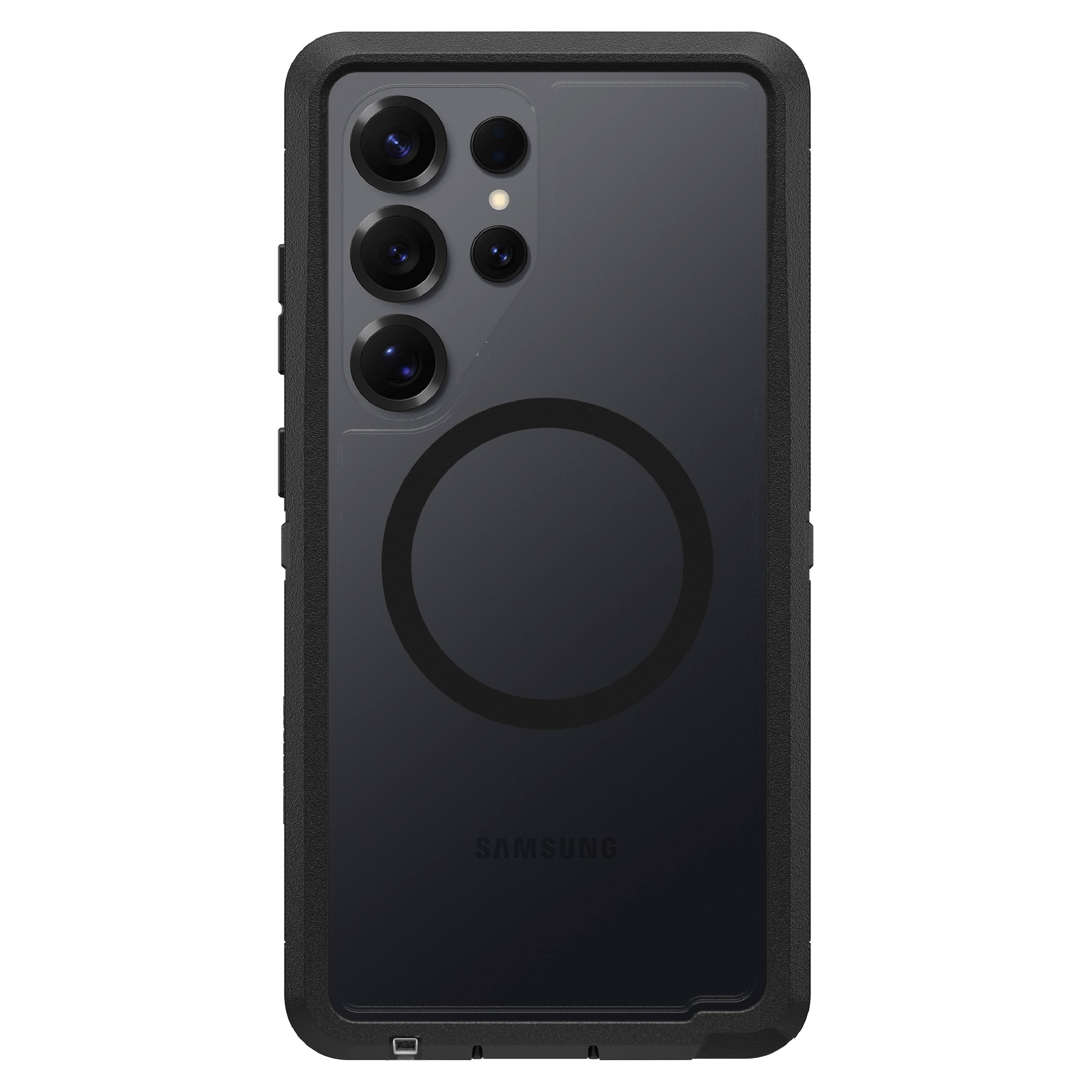 Angle. OtterBox - Defender Series Pro XT Hard Shell with Magnets for Samsung Galaxy S25 Ultra - Dark Side.