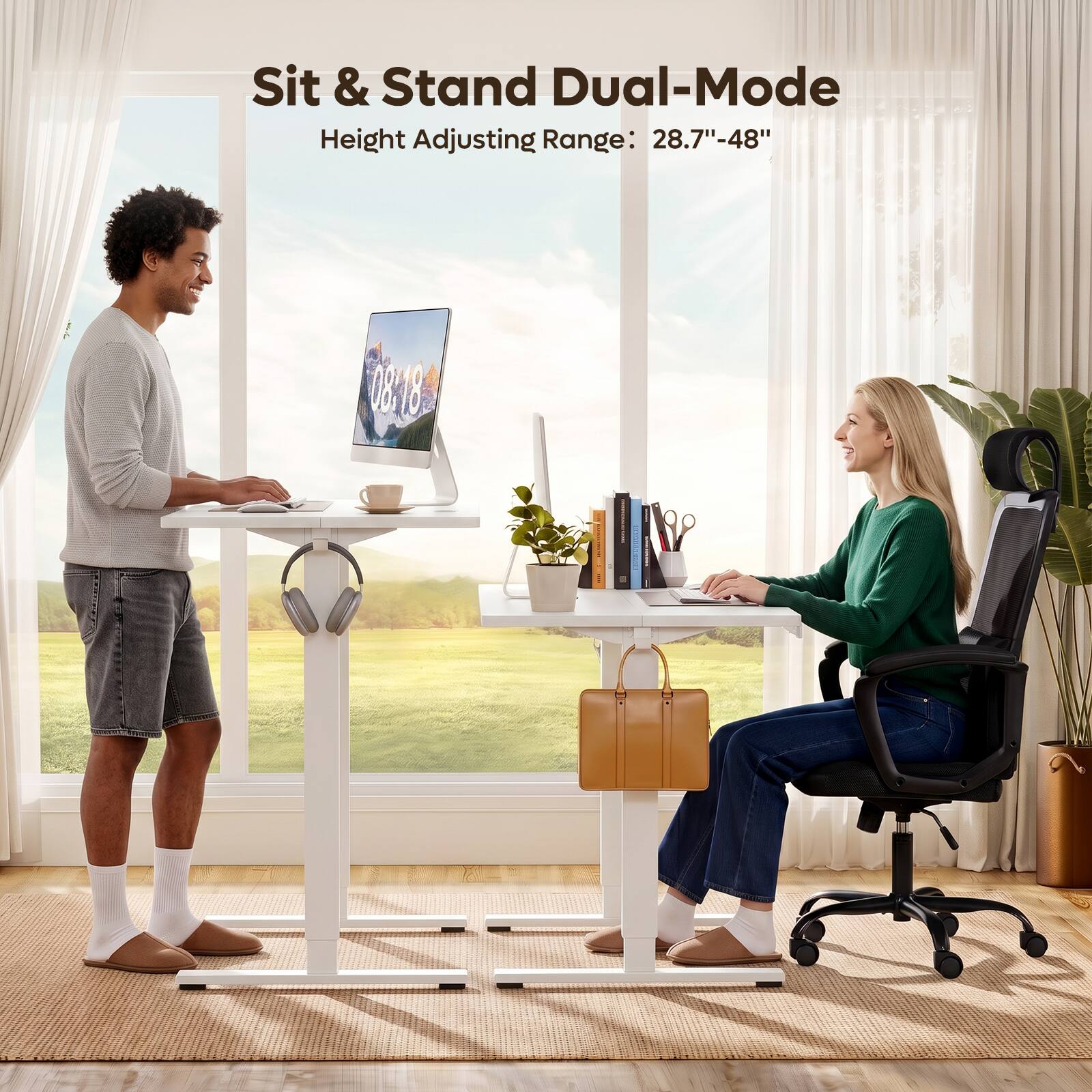Sit & Stand Dual-Mode  
Height Adjusting Range: 28.7"-48"