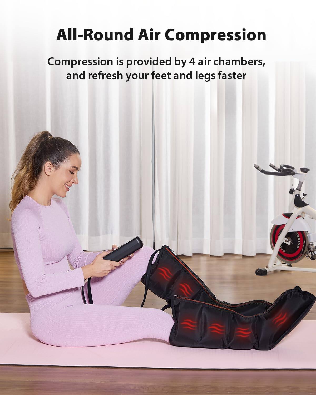 All-Round Air Compression

Compression is provided by 4 air chambers, and refresh your feet and legs faster
