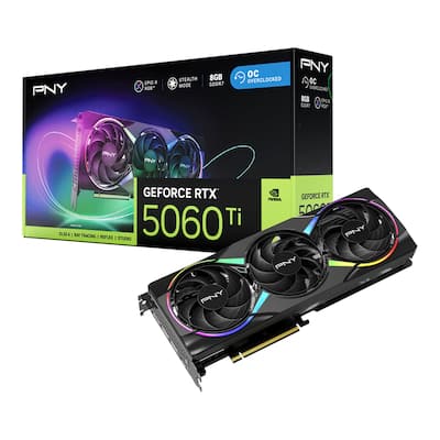 PNY GeForce RTX 5060 Ti Overclocked 8GB GDDR7 PCI Express 5.0 PNY GeForce RTX 5060 Ti Overclocked 8GB GDDR7 PCI Express 5.0