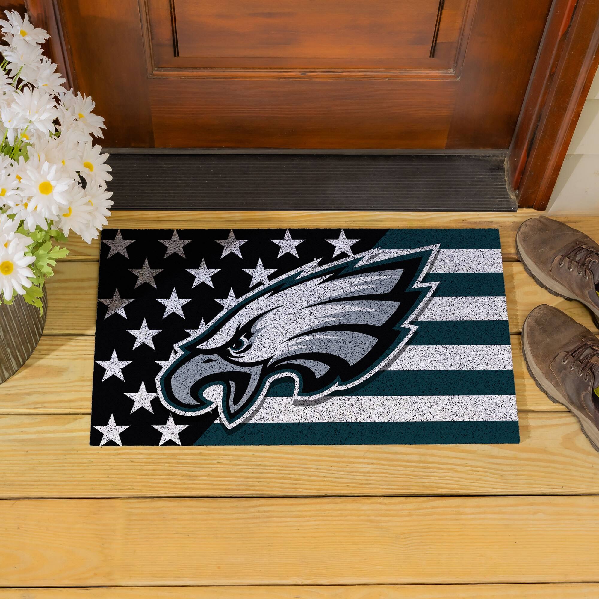Alt View 3. Evergreen Enterprises - Philadelphia Eagles 16" x 28" Stars & Stripes Patriotic Turf Mat - Multicolor.