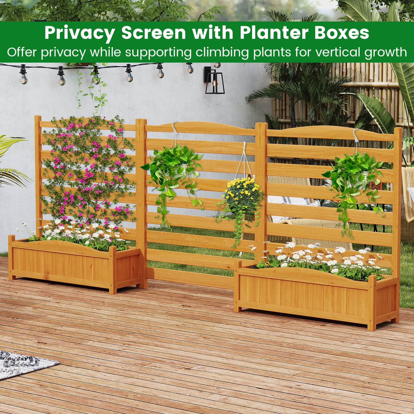 Privacy Screen with Planter Boxes  
Offer privacy while supporting climbing plants for vertical growth