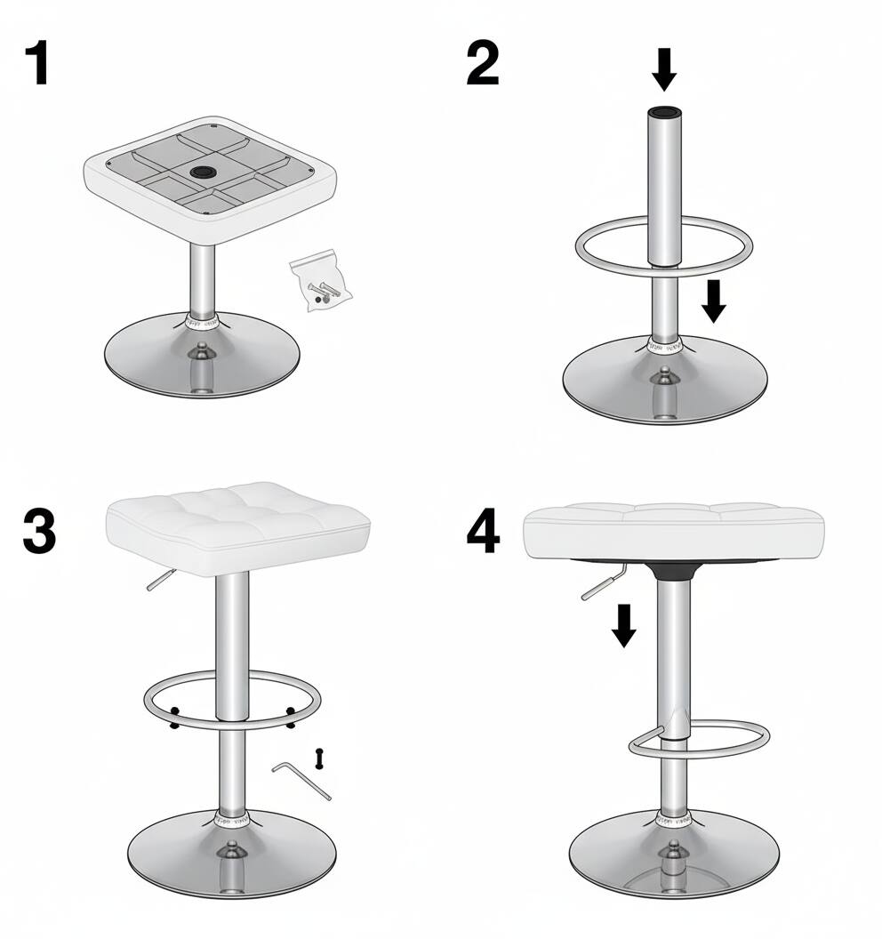 Alt View 4. AOITUN - Bar Stools Set of 2 Armless PU Leather, Perfect for Dorm Room or Apartment, Durable and Stylish Seating - White.
