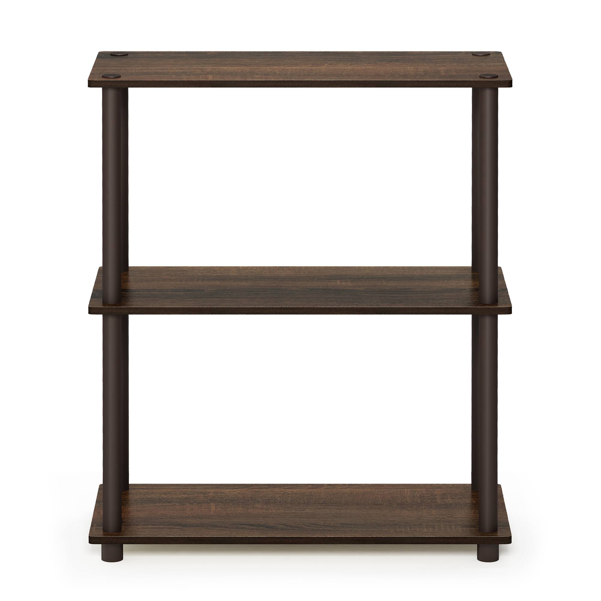 Alt View 2. Furinno - Turn-N-Tube 3-Tier Compact Multipurpose Shelf Display Rack, Walnut/Brown - Walnut/Brown.