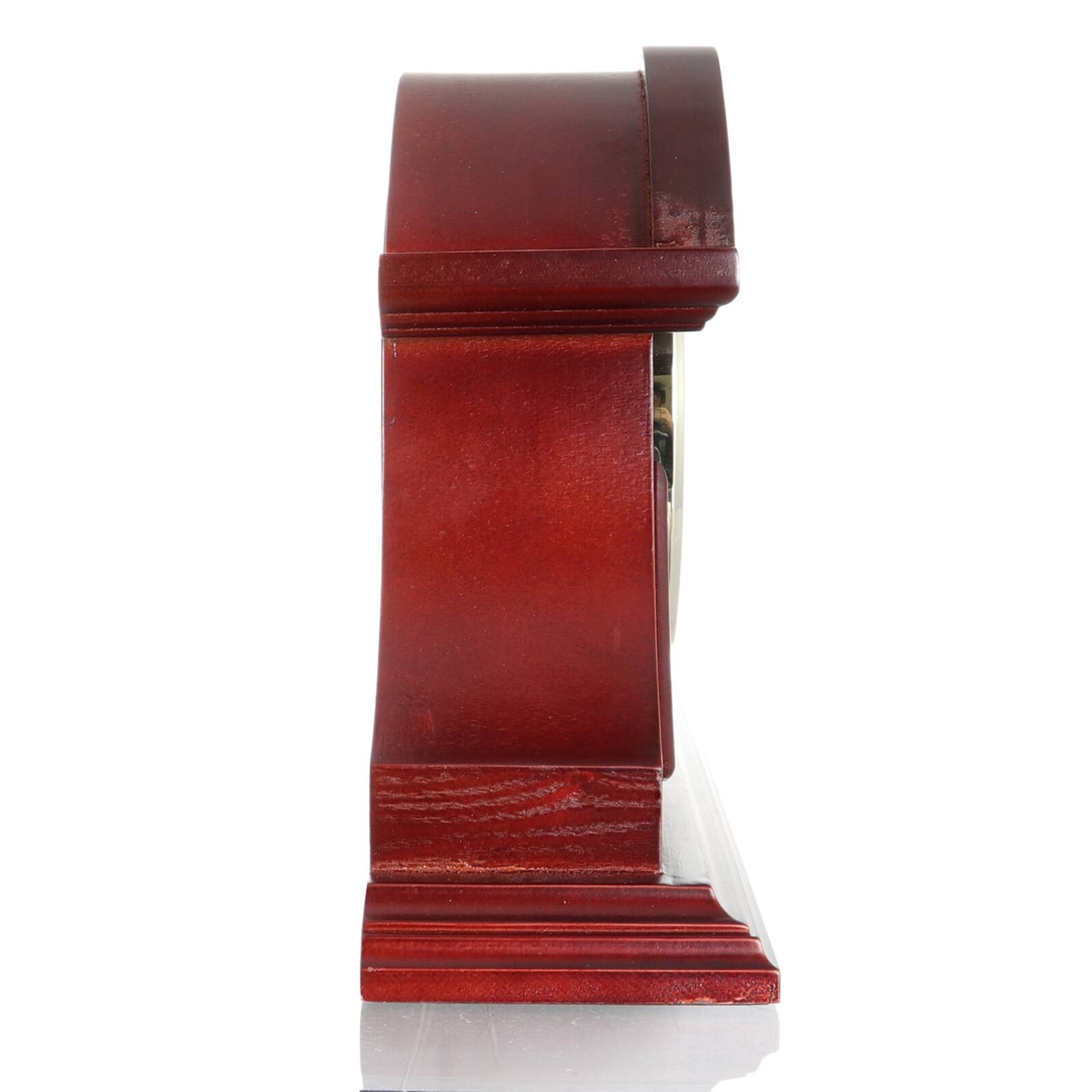 Alt View 2. Bedford Clock Collection - Bedford Clock Collection Redwood Tambour Mantel Clock with Chimes - Brown.