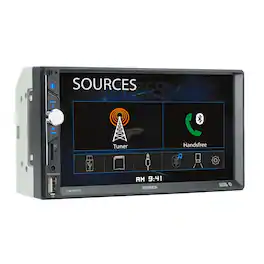 Jensen - 7" Double DIN Digital Media Touchscreen Car Stereo | Bluetooth | Backup Camera Input | USB | microSD | Voice Assistant - Black