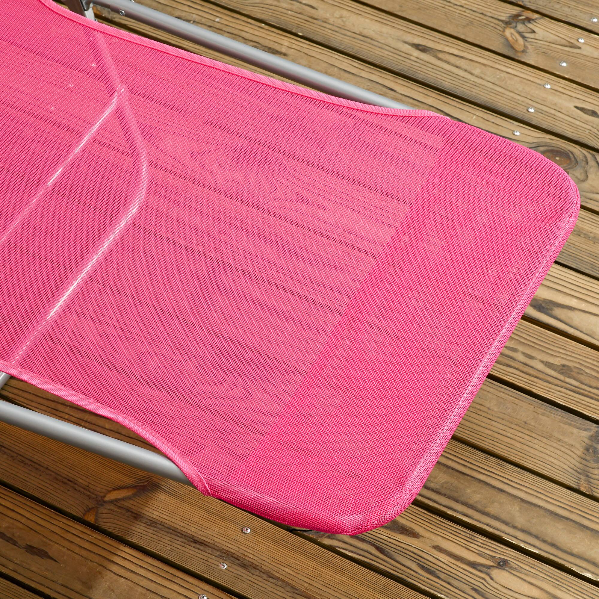 Alt View 7. Outsunny - Piece Folding Chaise Lounge Chairs, Pool Sun Tanning Chairs with Reclining Back - Pink.