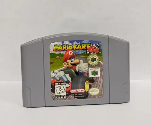 MARIO KART 64 M PLAYERS CROICE MILLION BELLES HINTENDO NN KIDS 10 ADULTS KA Nintendo NUS-006 (USA) USA ESRB - E (Everyone)