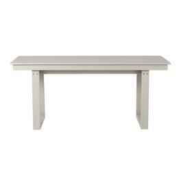 WestinTrends - Paloma 68" Outdoor HDPE Modern Rectangular Patio Dining Table With Umbrella Hole - Sand