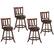 Front. Costway - Costway Set of 4 25" Swivel Bar stool Leather Padded Dining Kitchen Pub Bistro Chair - Nut-brown.