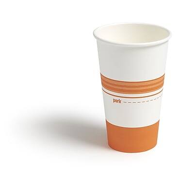 Alt View 1. Perk - Paper Hot Cup, 16 Oz., 50/Pack - White/Orange.
