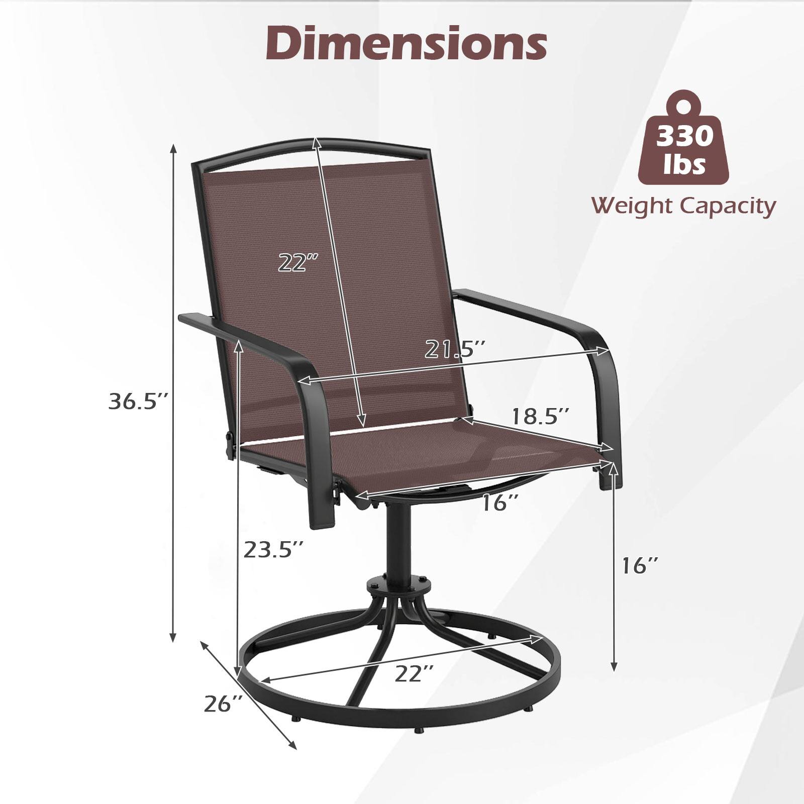 Dimensions: 330 lbs Weight Capacity  
21.5" x 36.5" x 18.5" x 16" x 23.5" x 16" x 26" x 22"