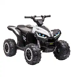 GARVEE - 12V Children’s Electric Four-Wheeler ATV, Ages 3-8 - White