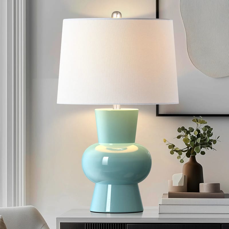 partphoner - Large Green Ceramic Table Lamp - Blue