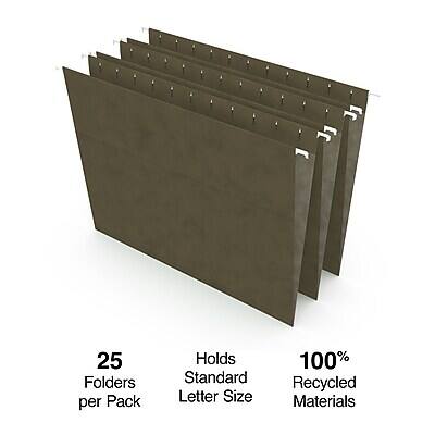 25 Folders per Pack  
Holds Standard Letter Size  
100% Recycled Materials