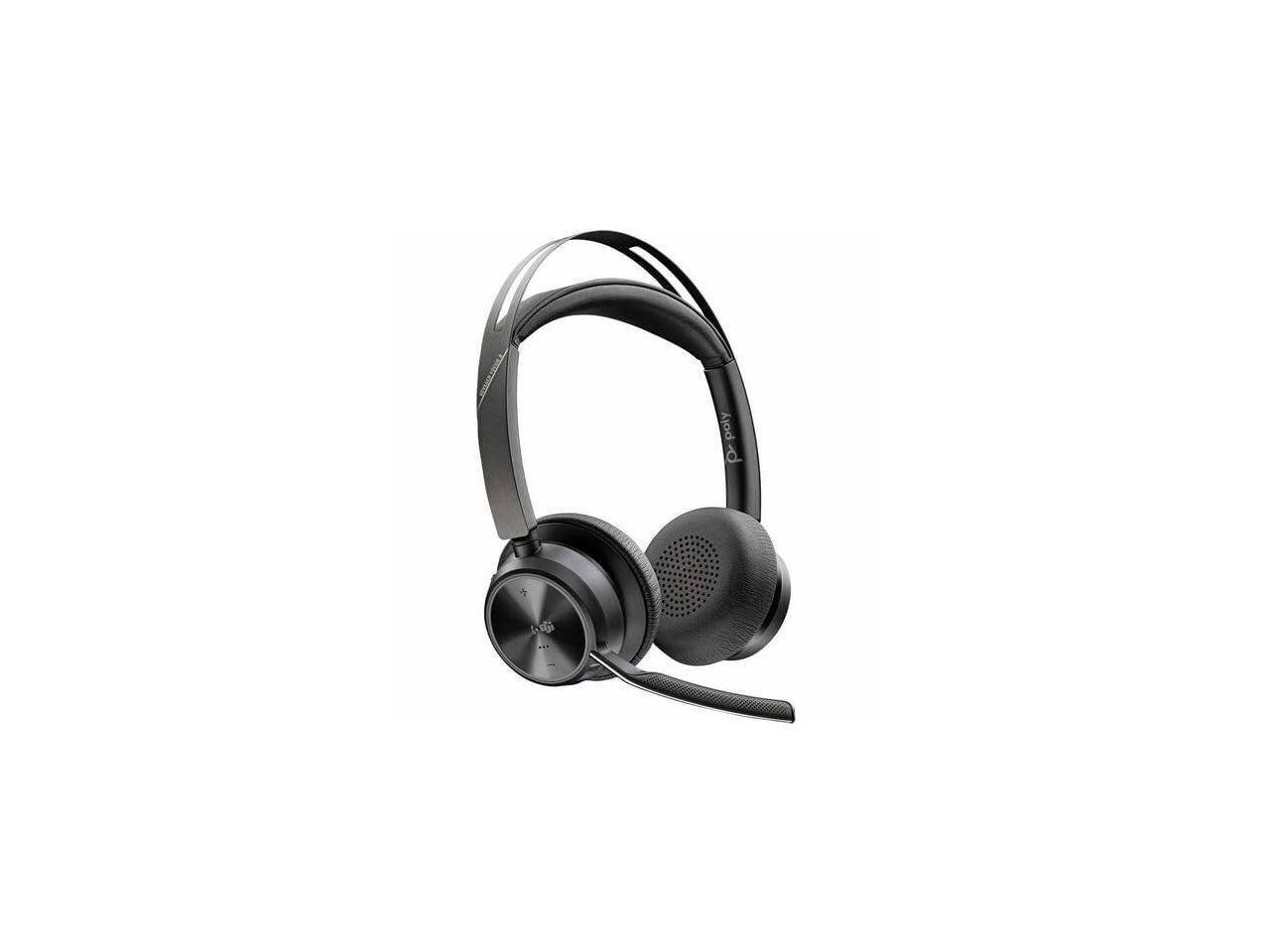 Alt View 7. HP - Poly Voyager Focus 2 Teams USBC Headset + Adapter - Stereo, Wired/Wireless, Bluetooth - Blue.